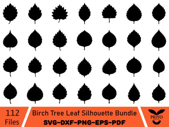Birch Tree Leaf Silhouette Bundle: Elevate Your Design Projects