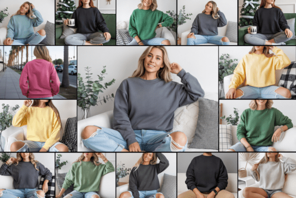 Comfort Colors 1566 Sweatshirt Mockup Bundle