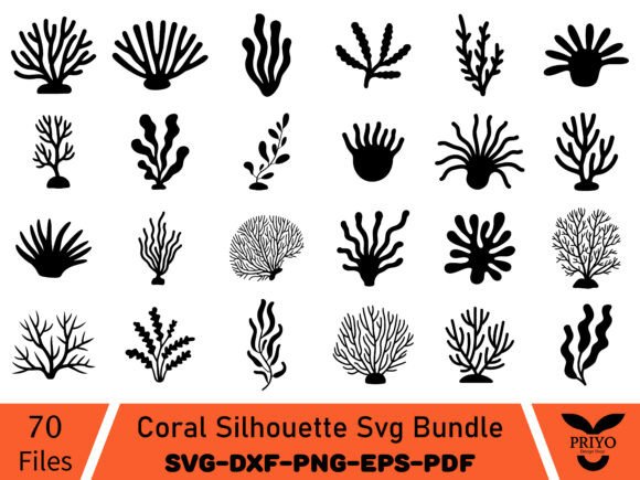 Coral Silhouette Svg Bundle: Your Go-To Coral SVG Design Asset