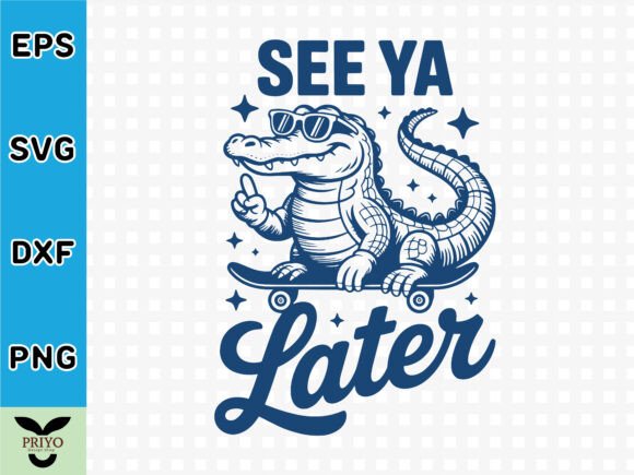 Crafting Reptilian Charm: The See Ya Later Alligator Vector Art