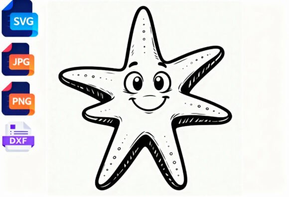 Cute Starfish SVG Clipart for Coastal Creations