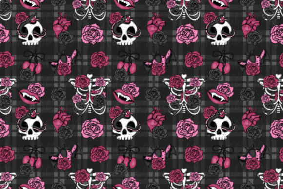 Dark Hearts Plaid Seamless: A Modern Valentine's Pattern