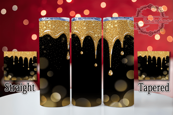 Dripping Gold Black Glitter Tumbler: Bold Design for Drinkware and Beyond