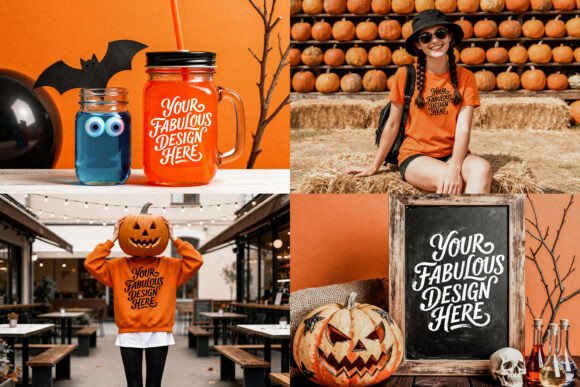Elevate Your Designs with Halloween Mockups JPG Collection