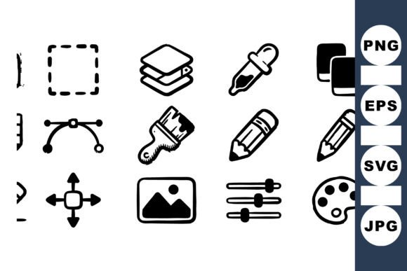 Essential Digital Art Tools: A Versatile Icon Set