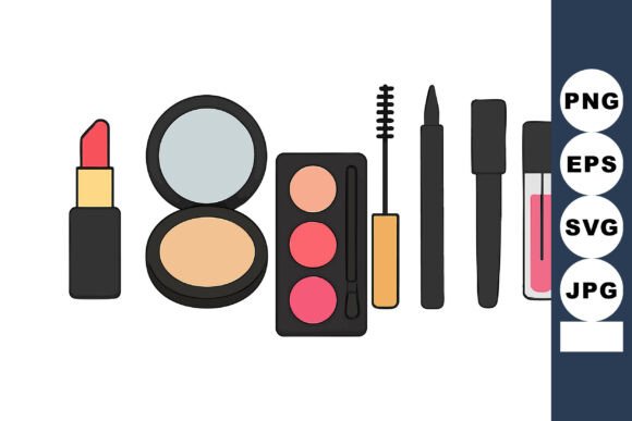 Essential Makeup Cosmetics Collection: A Visual Asset for Designers