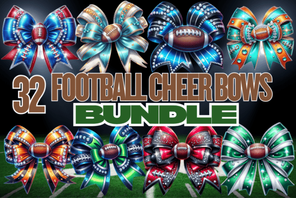 Football Cheer Bow Bundle: Your All-32-Team Digital Design Toolkit