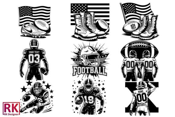 Football Player SVG Bundle: Create Bold Sports Designs