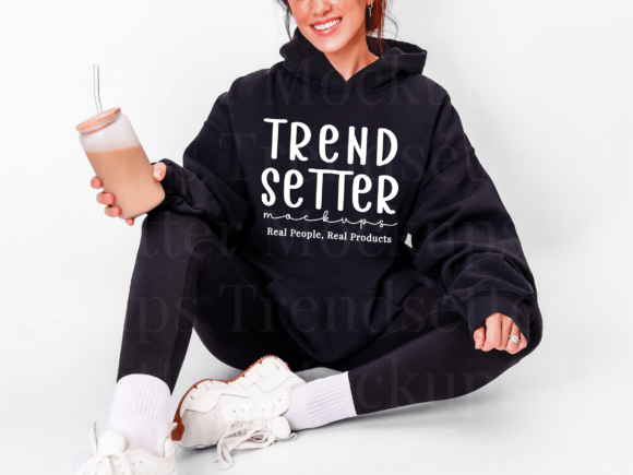 Gildan 18500 Black Hoodie Mockup: Studio Style for Clean Branding