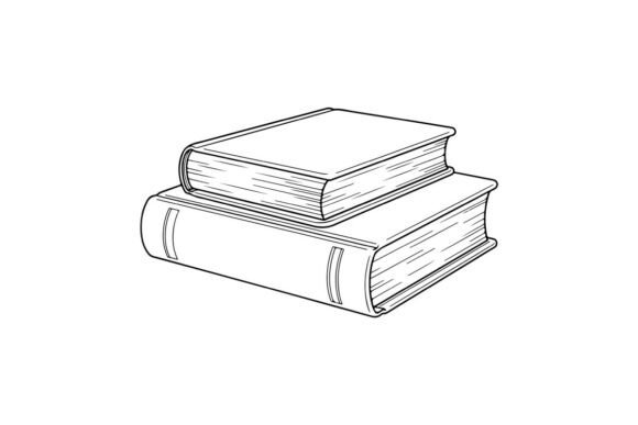 Line Art of Two Stacked Books: A Designer's Guide to This Creative Asset