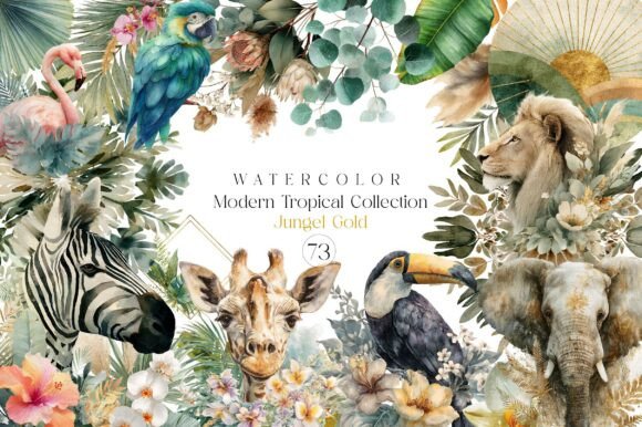 Modern Tropical Collection: 73 Vibrant Design Assets