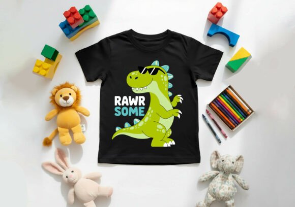 Rawr Some Cute Dinosaur Kids T-Shirt Design: A Designer's Practical Asset