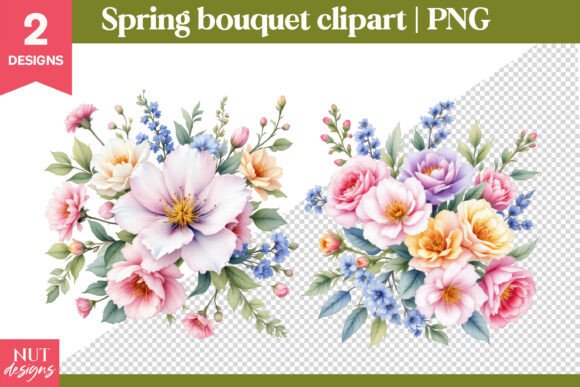 Spring Clipart PNG: Fresh Floral Bouquet Designs for Creators