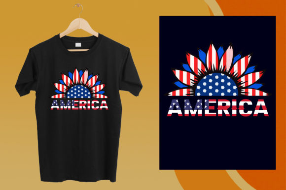 Sunflower T-Shirt Design: American Lover Style