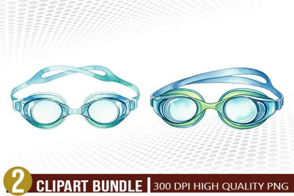 Swimming Goggles PNG Illustration Set for Creative Projects