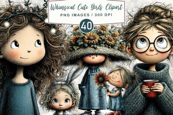 Whimsical Cute Girls Clipart: A Designer's Guide to Playful Visuals