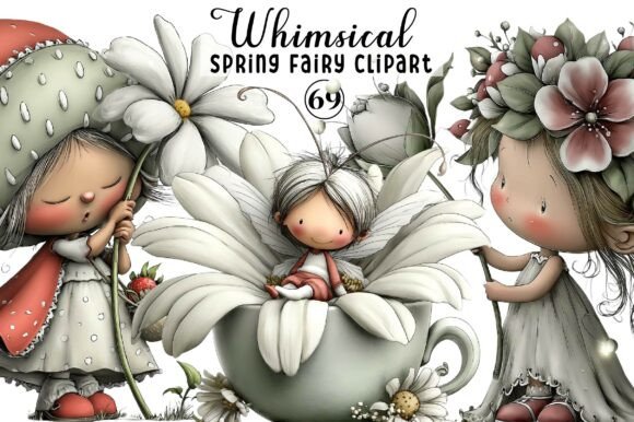 Whimsical Spring Fairy Clipart for Your Creative Projects